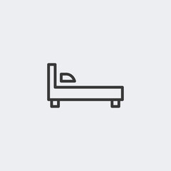 Single bed icon isolated on background. Furniture symbol modern, simple, vector, icon for website design, mobile app, ui. Vector Illustration