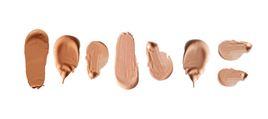 Vector Make Up Samples Isolated on White Background, Concealer Cream, Design Elements Set.
