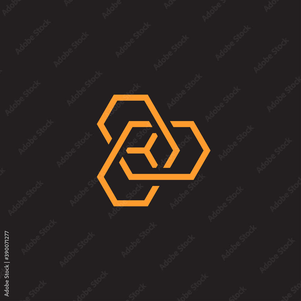 Poster abstract geometric twisting shpes, isolated icon on black background. polygons contour shapes, simpl