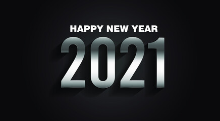 Happy new year 2021 with dark background