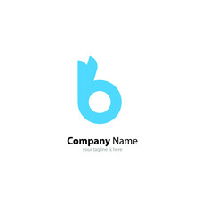 the simple modern logo of letter B with white background