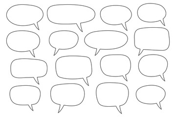 Speech bubble, speech balloon, chat bubble line art vector icon for apps and websites. Editable stroke.