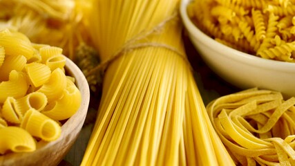 assorted of raw pasta