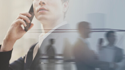 Businessman talking on his phone