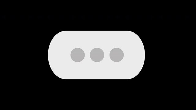 A typing instant messenger element of a thought bubble used for a mobile message or text app popping up of someone taking a long time to type a message. Transparent Background. 