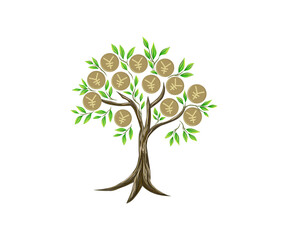 yen tree logo illustration vector