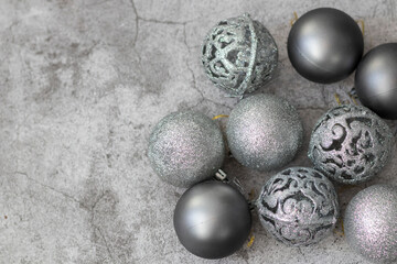 new year toys on gray background