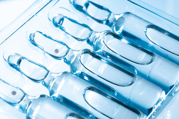 Medical background of ampule vials for injections