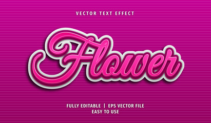 3D Flower Text effect, Editable Text Style