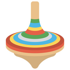 
A spinning toy top for kids, flat icon design

