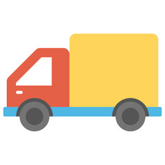 
Toy Delivery truck flat design icon 
