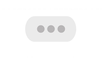 A typing instant messenger element of a thought bubble used for a mobile message or text app popping up of someone taking a long time to type a message. White Background.