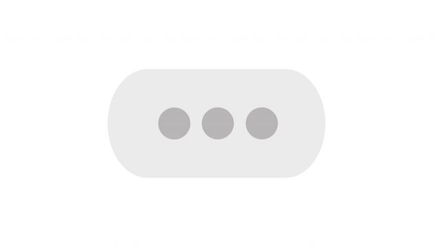 A typing instant messenger element of a thought bubble used for a mobile message or text app popping up of someone taking a long time to type a message. White Background.