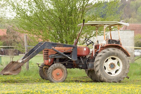 Old red tractor