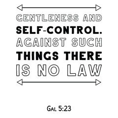  gentleness and self-control. Against such things there is no law. Bible verse quote