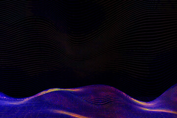 Purple neon 3D abstract wave pattern background