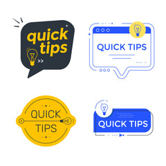 Quick tips colorful banner with speech bubble
