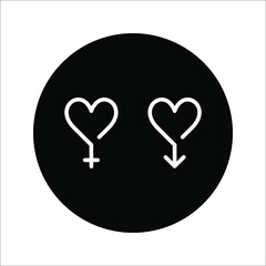 gender icon Male and female symbol set on white background color editable