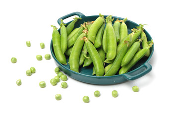 Fresh peas isolated on white background