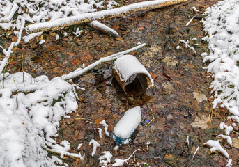 Obraz premium Pollution water waste