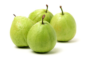 Pink guava isolated on white background