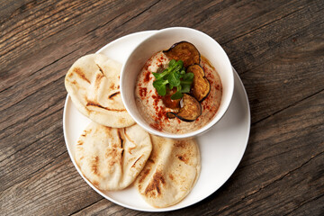 Roasted Eggplant Hummus. Baba ganoush hummus