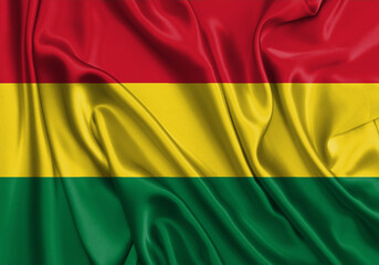 Bolivia , national flag on fabric texture. International relationship.