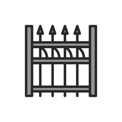 Aluminum Fence color line icon. Pictogram for web page, mobile app, promo.