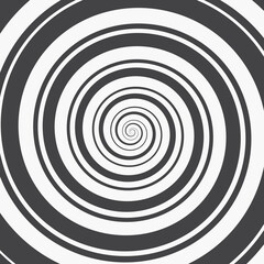 Naklejka premium Hypnotic Spiral Background. Two Black Spirals, Thin and Thick, Spinning in Parallel on a White Background. Monochrome Vector Template