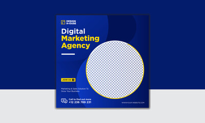 Digital marketing instagram post or social media feed template