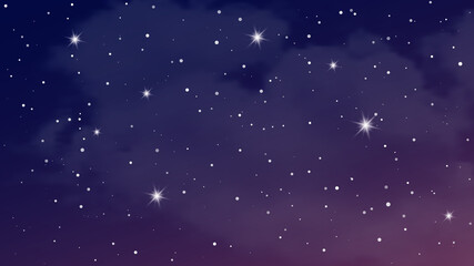 Night sky with clouds and many stars