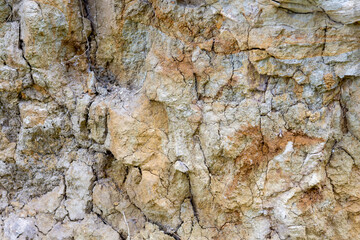 texture of the cliff land of the steep sandy coast
