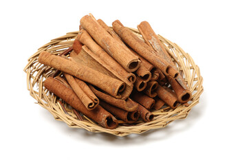 Cinnamon on a white background