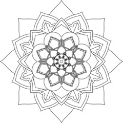 Easy Mandala coloring book simple and basic for beginners, seniors and children. Set of Mehndi flower pattern for Henna drawing and tattoo. Decoration in ethnic oriental, Indian style.