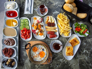 Traditional delicious Turkish breakfast