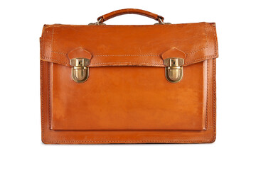 Aged and scratched business leather Hand Bag.