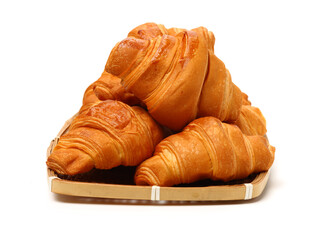 Fresh croissants isolated on white background 