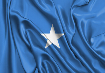 Somalia , national flag on fabric texture. International relationship.
