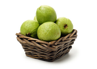 Pink guava isolated on white background