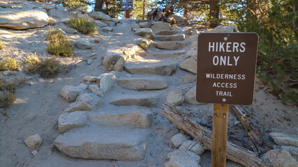 MT. ROSE, UNITED STATES - Sep 27, 2020: Hikers Only, Wilderness Access sign