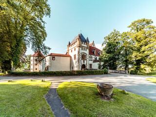 Die Götzenburg, auch Burg Jagsthausen, in Hohenlohe, Baden-Württemberg