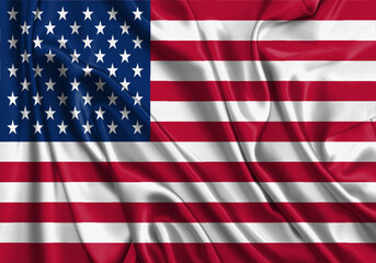 Fototapeta premium United States , national flag on fabric texture. International relationship.