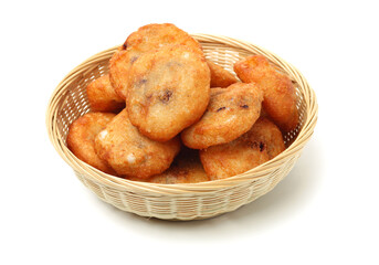 rice cracker on white background