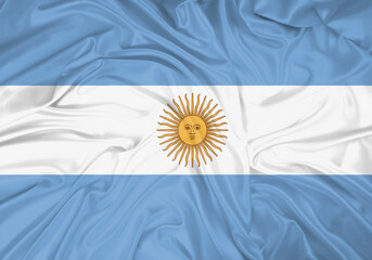 Argentina national flag texture. Background for international concept. Simple waving flag.