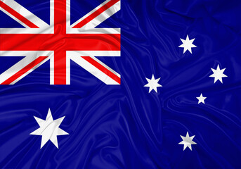 Australia national flag texture. Background for international concept. Simple waving flag.