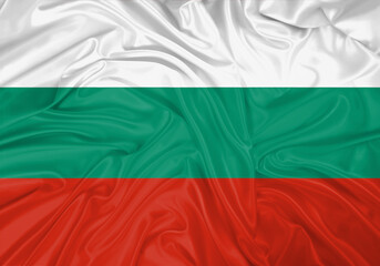 Bulgaria national flag texture. Background for international concept. Simple waving flag.