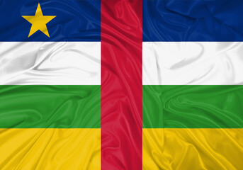Central African Republic national flag texture. Background for international concept. Simple waving flag.