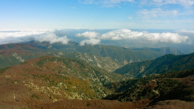 Vista aerea montagna della Sila. Calabria, Italia