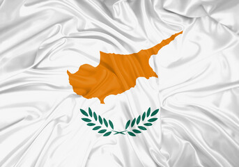 Cyprus national flag texture. Background for international concept. Simple waving flag.