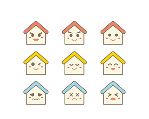 Vector illustration set of a house, remodeling, new construction